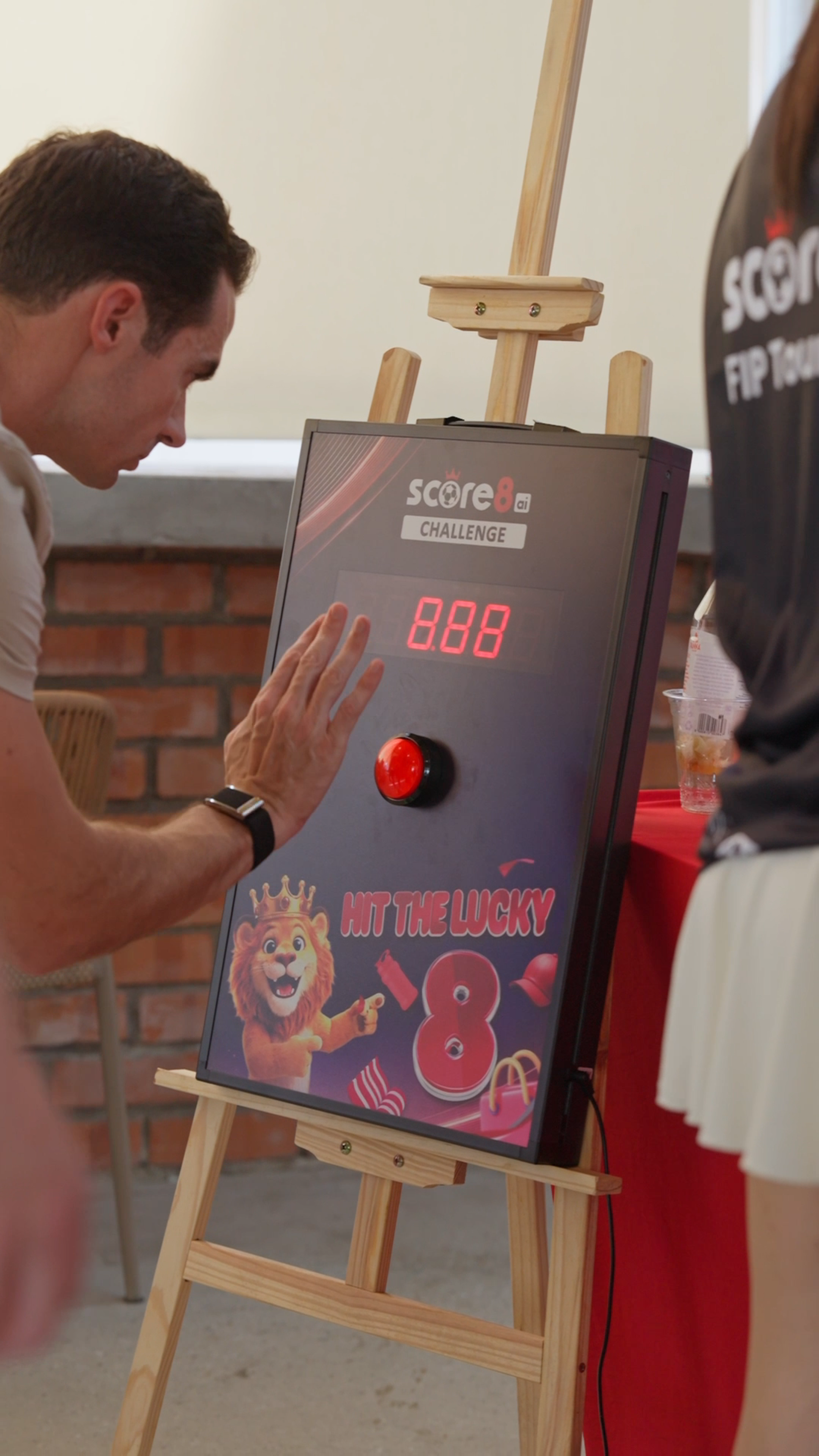 Guest taking on the Score8 reaction challenge