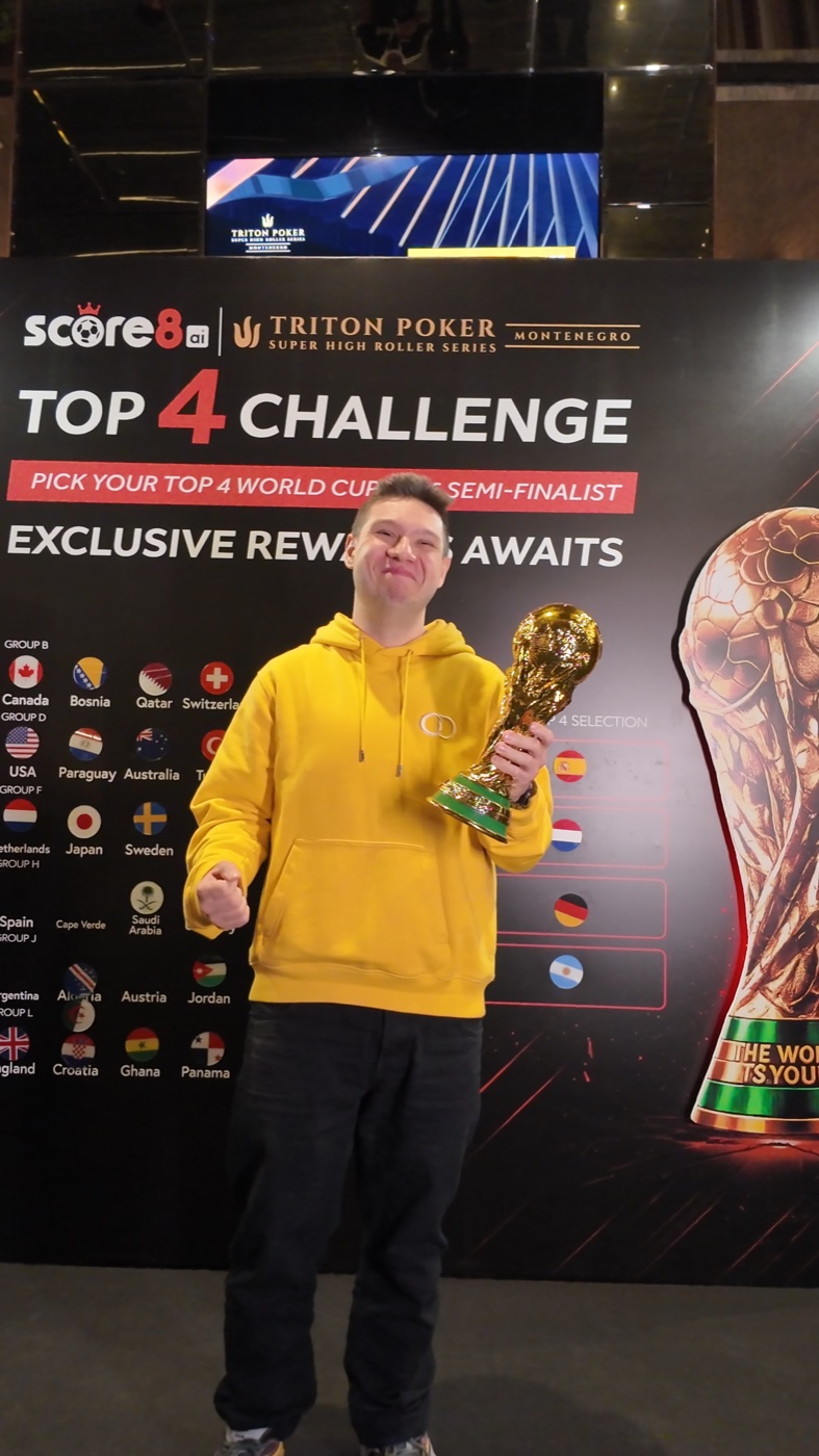 Alex Theologis at the Score8 Top 4 Challenge activation booth