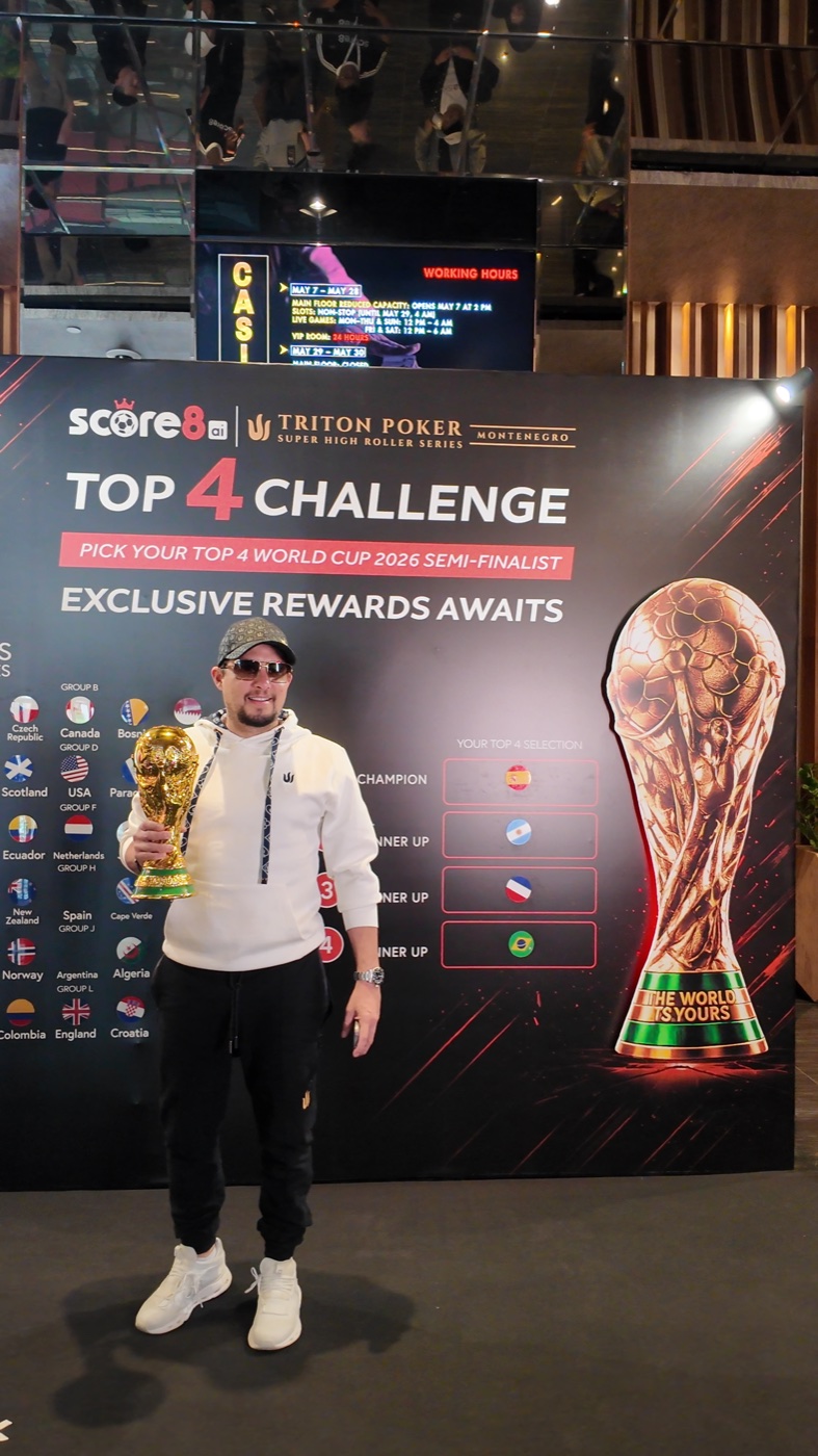 Gabriel Andrade at the Score8 Top 4 Challenge activation booth