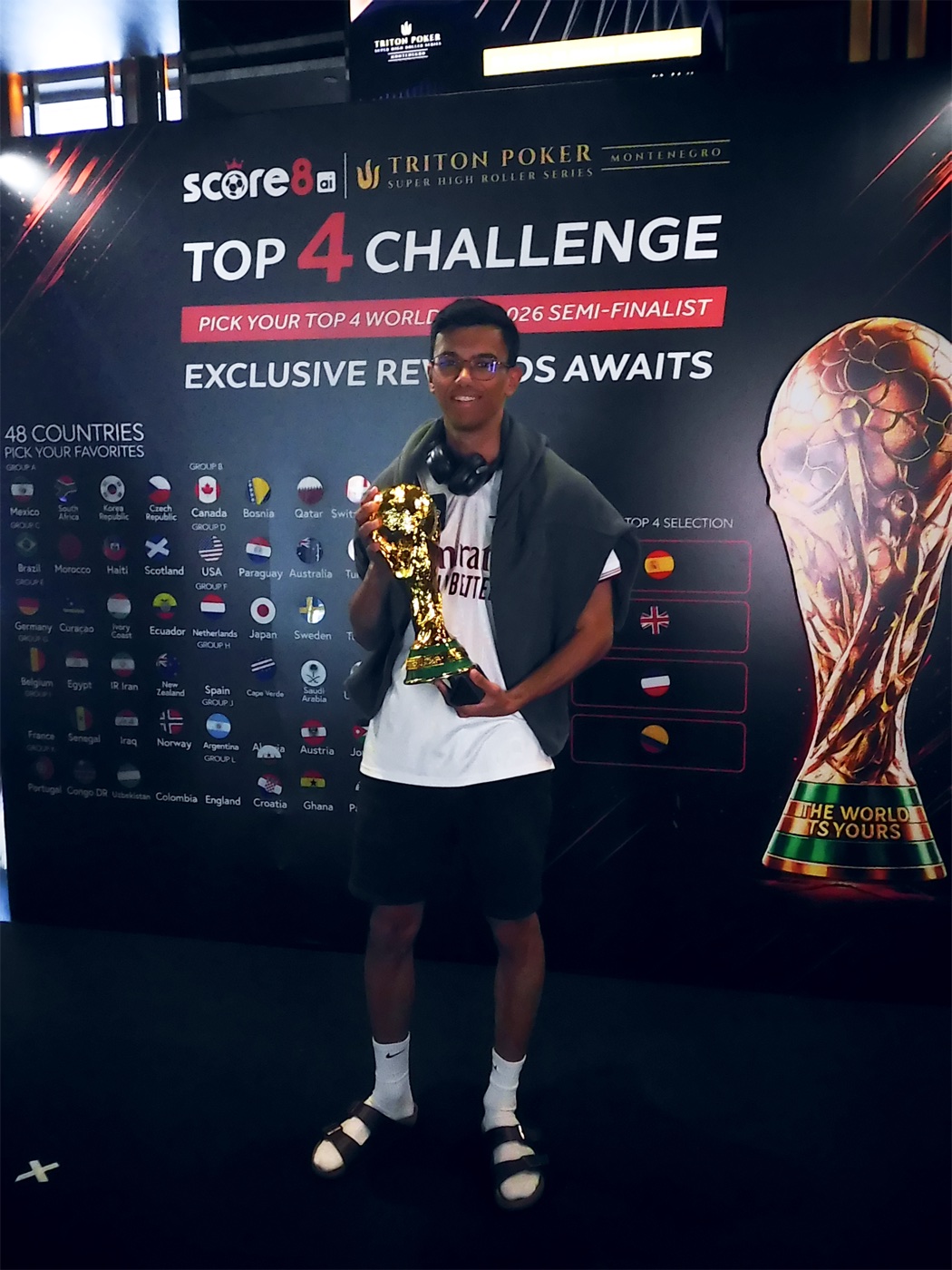 Samuel Mullur at the Score8 Top 4 Challenge activation booth
